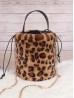 Solid Colour Plush Drawstring Bucket Bag